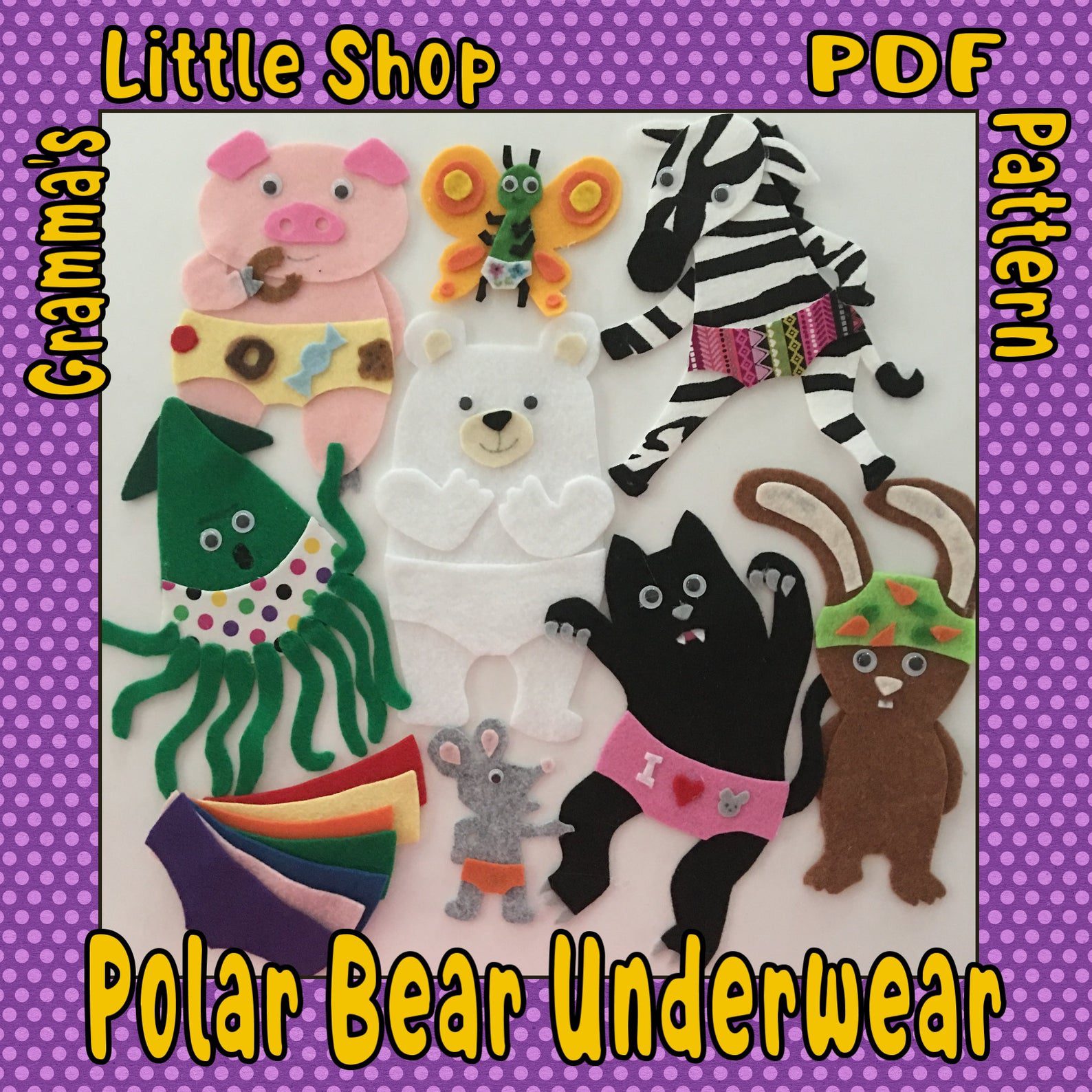 Polar Bear Underwear Felt Story Pattern for Felt Board