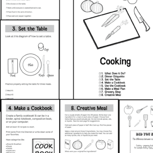 Cooking with Your Kids - Printable - Learning Activities for the Whole Family